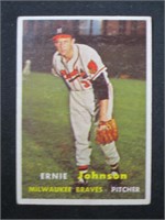 1957 TOPPS #333 ERNIE JOHNSON BRAVES SP