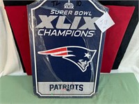 *WOODEN PATRIOT SUPERBOWL CHAMPS SIGN