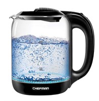 Chefman 1.7 Liter Electric Glass Tea Kettle with