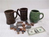 Vintage Mugs & Printing Blocks