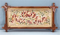 Victorian "God Bless Our Home" Needlework