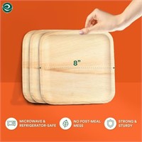 ECO SOUL 100% Compostable 8 Inch Square Palm Leaf