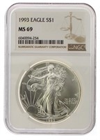 1993 MS69 American Eagle Silver Dollar