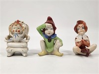 3) VINTAGE CERAMIC PIXIE ELVES