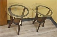 (2) GLASSTOP END TABLES