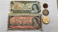 Canada Bills & Coins as seen