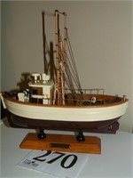 TROLLER WOODEN BOAT ON STAND