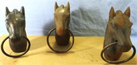 ANTIQUE CAST IRON HORSE HEADS FOR FENCE/HITCHING