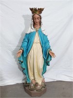 Grande statue antique de la Sainte-Vierge
