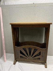 Vintage Side Table with Magazine Rack