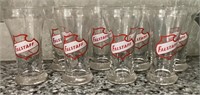 8 Falstaff beer glasses