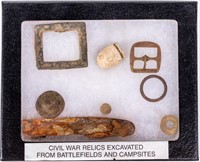 Civil War Relics in Display Box