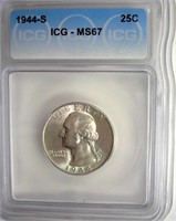 1944-S Quarter ICG MS67 LISTS $260
