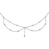 Sterling Silver Drape Crystal Necklace