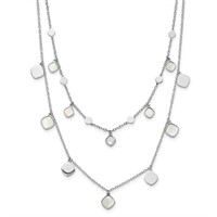 Sterling Silver MOP Double Strand Necklace