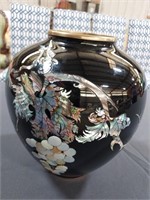 Vase, Lacquerware over brass