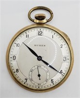 (N) Buren Grand Prix Goldtone Pocket Watch