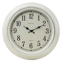 Kiera Grace Decorative Round Wall Clock, White
