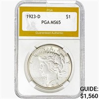 1923-D Silver Peace Dollar PGA MS65