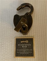 Vintage Solid Brass Padlock & Key