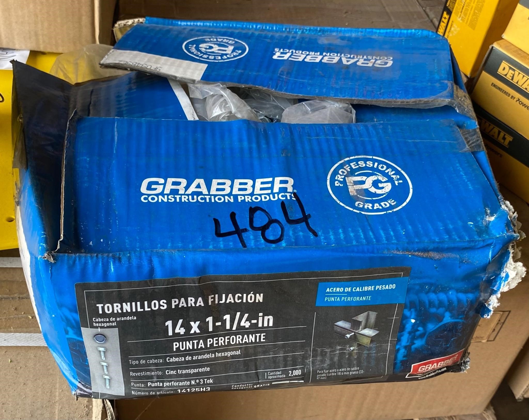 Grabber 14x1-1/4" Hex Head Self-tapping, Qty 2000