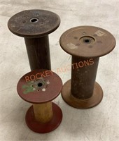 Antique wooden spools