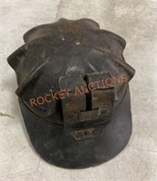 Antique leather mining hat