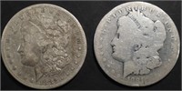 1881 & 1882 MORGAN DOLLARS