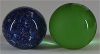 Two Contemporary Glass Paperweights