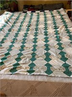 Vintage Hand Stitched Bow Tie Quilt Top 80x95