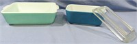 3PC PYREX LOT CASSEROLE/REFRIGERATOR DISHES*1 LID