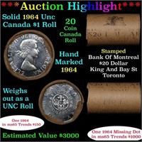 ***Auction Highlight*** Full Roll of Silver 1964 C