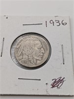 Fine 1936 Buffalo Nickel