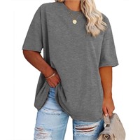 C298  Ptaesos Plus Size T Shirts, Crew Neck Loose.