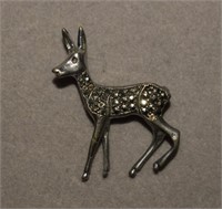 Sterling Silver Deer Brooch w/ Hallmark