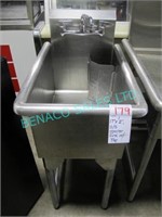 1X, 17"x 2', S/S SPACER SINK, W/ TAP