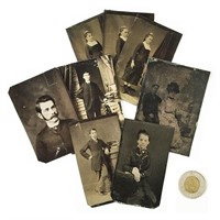 8 photos sur métal style ''Ferrotype'' (1855-1940)