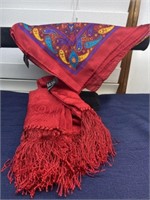 Red 100% silk  Fashion scarfs lot