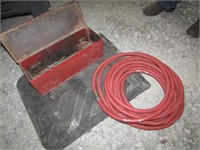 tractor toolbox w/tools,garden hose & mat