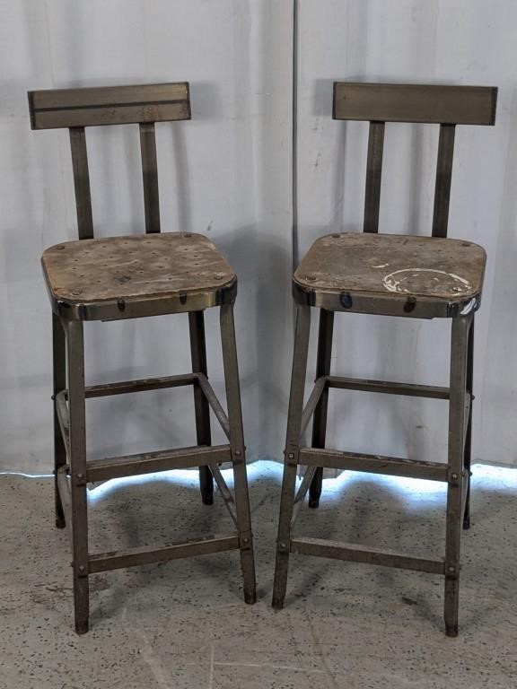 (2)Matthews Metal Counter & Bar Stool