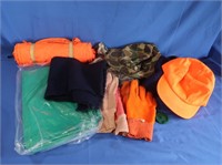 Hunting Apparel-Orange Rain Jacket & Hat, Vinyl