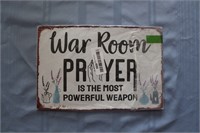 Retro Tin Sign: War Room Prayer