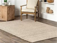 nuLOOM Elfriede Solid Jute Tan 9'x 12' Area Rug