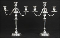 Pair Whiting 3 Light Sterling Silver Candelabras