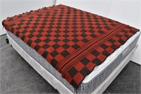 Vintage Checkerboard Pattern Wool Blanket