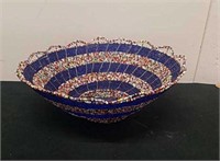 9.5 x 3.75 in beaded wired Bowl