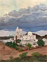 J Kennedy San Xavier Del Bac Mission Oil On Canvas