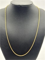 22 in 14 kt Gold Rope Chain