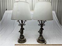 Vintage Victorian style lamps matching