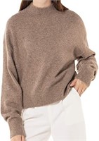Women Lightweight Mock Neck Sweater|Grey